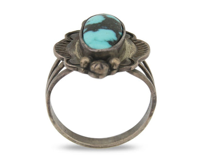 Navajo Handmade Ring 925 Silver Natural Turquoise Native Artist C.80's