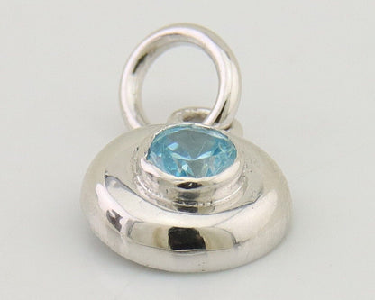 March Birthstone Pendant 14k White Gold