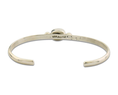 Navajo Bracelet .925 Silver Natural Red Coral Cuff Native American Artist C.80's