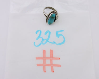 Navajo Handmade Ring 925 Silver Natural Turquoise Native American Artist C.80's