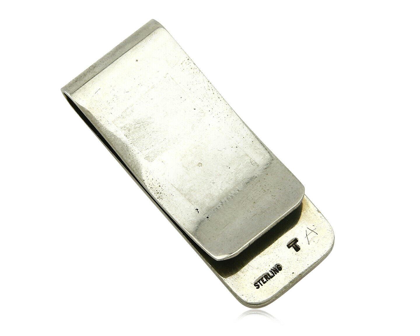 Navajo Money Clip .925 Silver & Nickle Hand Stamped Floyd Naminga