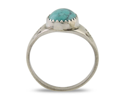 Navajo Ring 925 Silver Natural Blue Turquoise Native American Artist C.80's