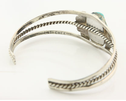 Vintage Navajo Bracelet 925 Silver Turquoise Handmade Signed L T Chee
