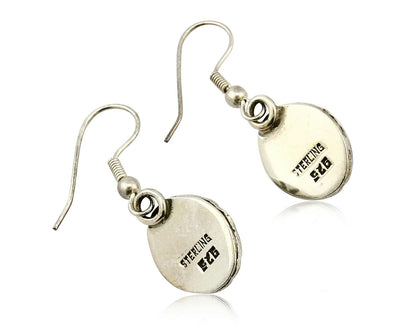 Navajo Hand Stamped Natural Mined Tigers Eye .925 SOLID Silver Stud Earrings