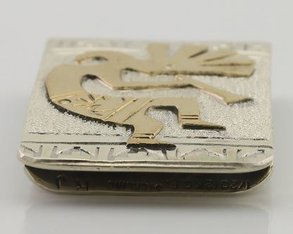 Navajo Money Clip .925 Silver Gold Plate & .999 Nickle Native Artist C.80's