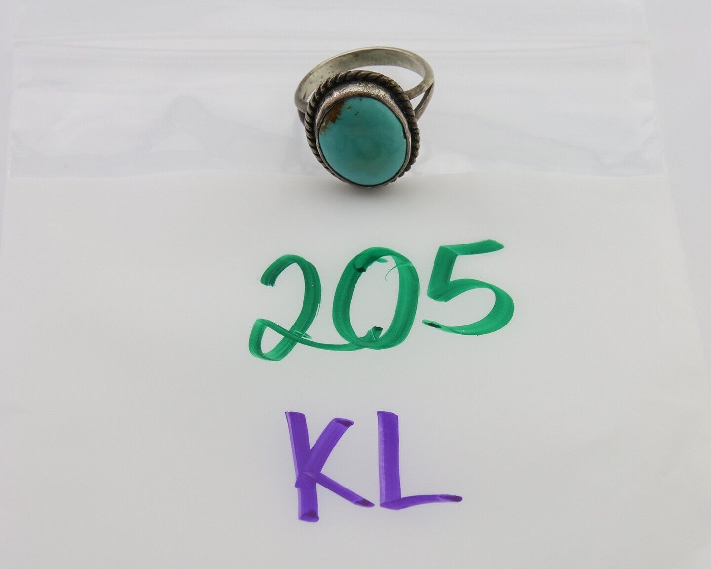 Navajo Handmade Ring 925 Silver Natural Turquoise Native Artist C.80's