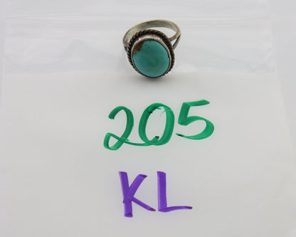 Navajo Handmade Ring 925 Silver Natural Turquoise Native Artist C.80's