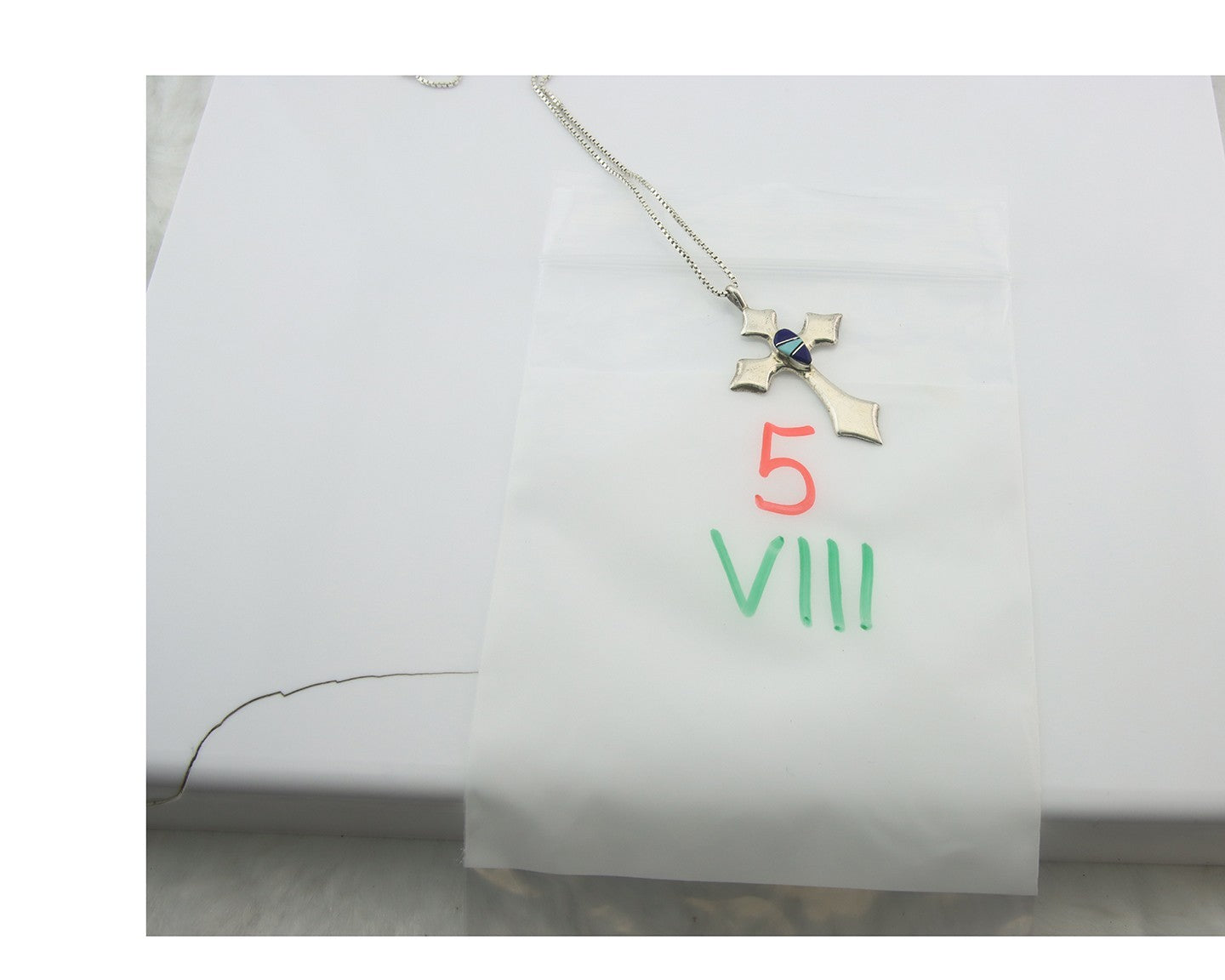 Navajo Cross Necklace Sterling Silver Authentic Natural Gemstones Signed M