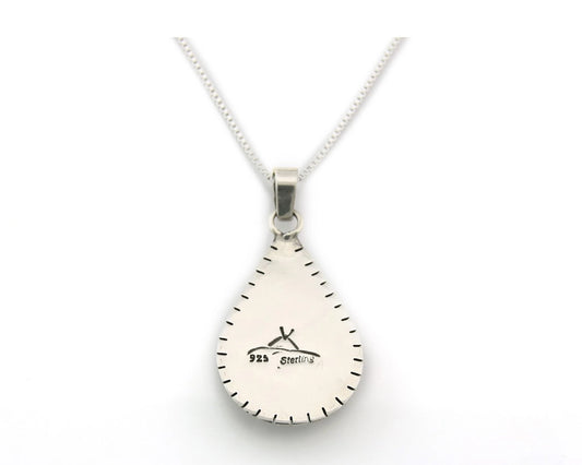 Navajo Necklace Sterling Authentic Gemstone Traditional Signed Teepee