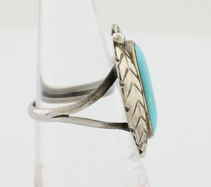 Navajo Handmade Ring 925 Silver Kingman Turquoise Native American Artist C.80's