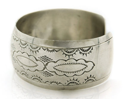 Navajo Cuff Bracelet 925 Sterling Silver Vintage Hand Stamped Signed EP