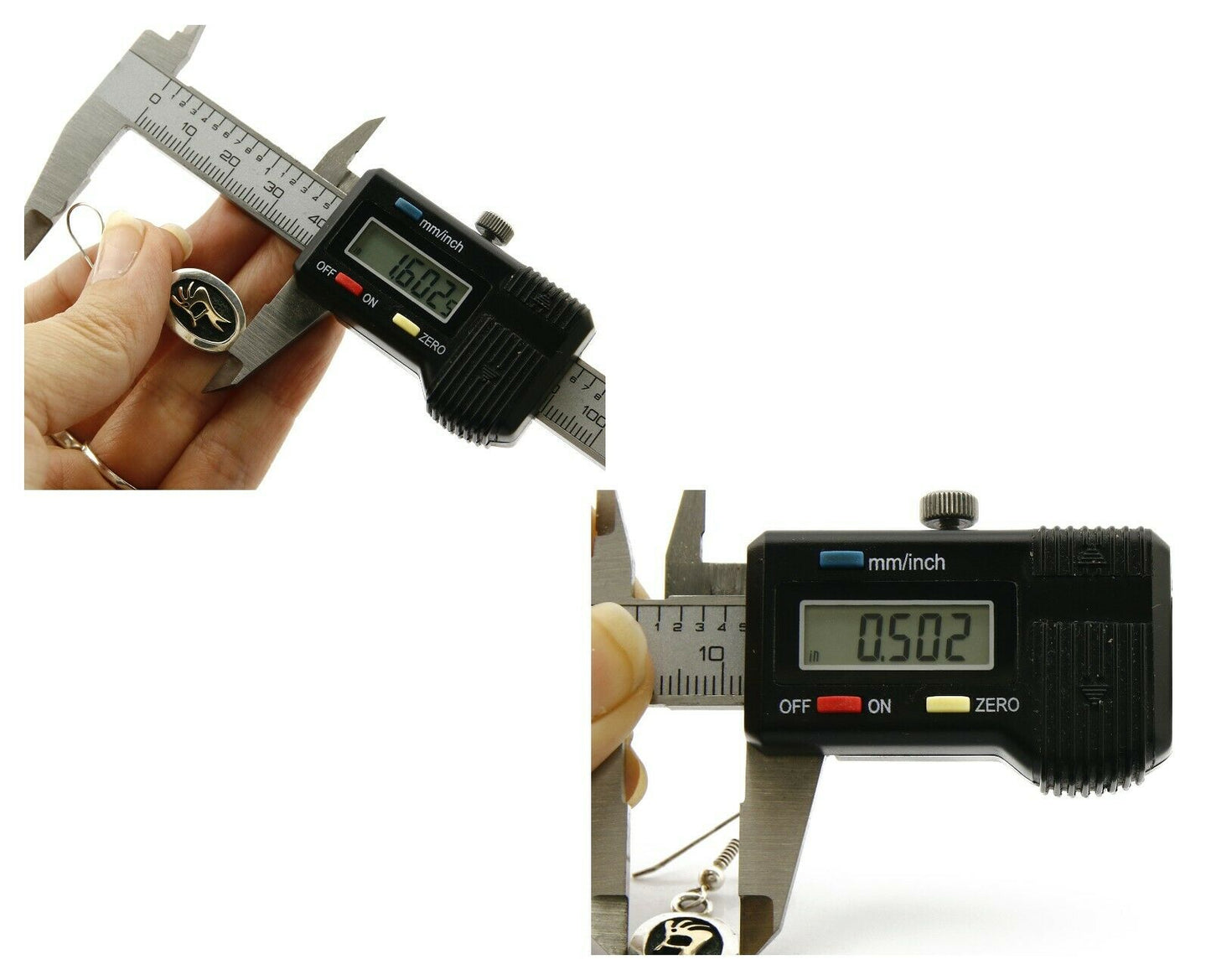 Navajo Dangle Earrings 925 Silver & 14k Solid Gold MM Rogers & NJ C.80's