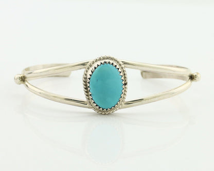 Navajo Bracelet 925 Silver Sleeping Beauty Turquoise Native Artist C.80's
