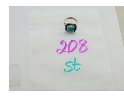 Navajo Ring 925 Sterling Silver Turquoise Native American Artist C.80's