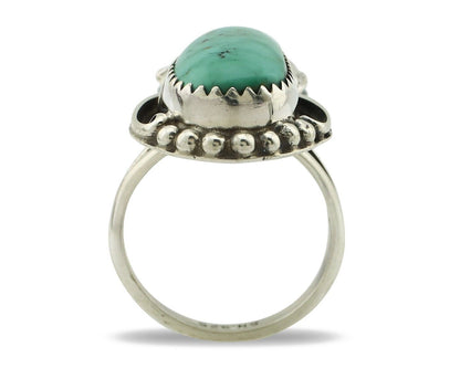 Navajo Ring .925 Silver Natural Mined Southwest Turquoise Artist Signed SN C80s