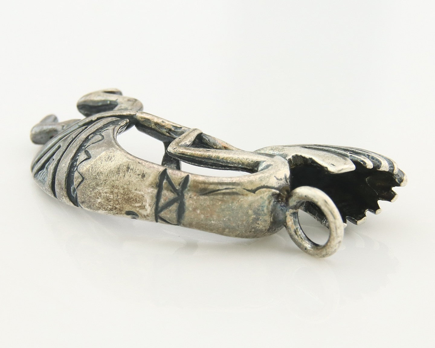 Navajo Kokopelli Pendant Sterling Silver Authentic Traditional Native American