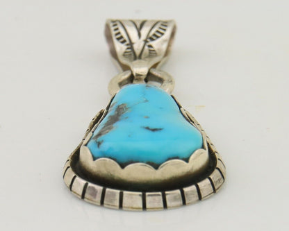Navajo Sleeping Beauty Turquoise Pendant 925 Silver Signed Tony Guerro C.80's