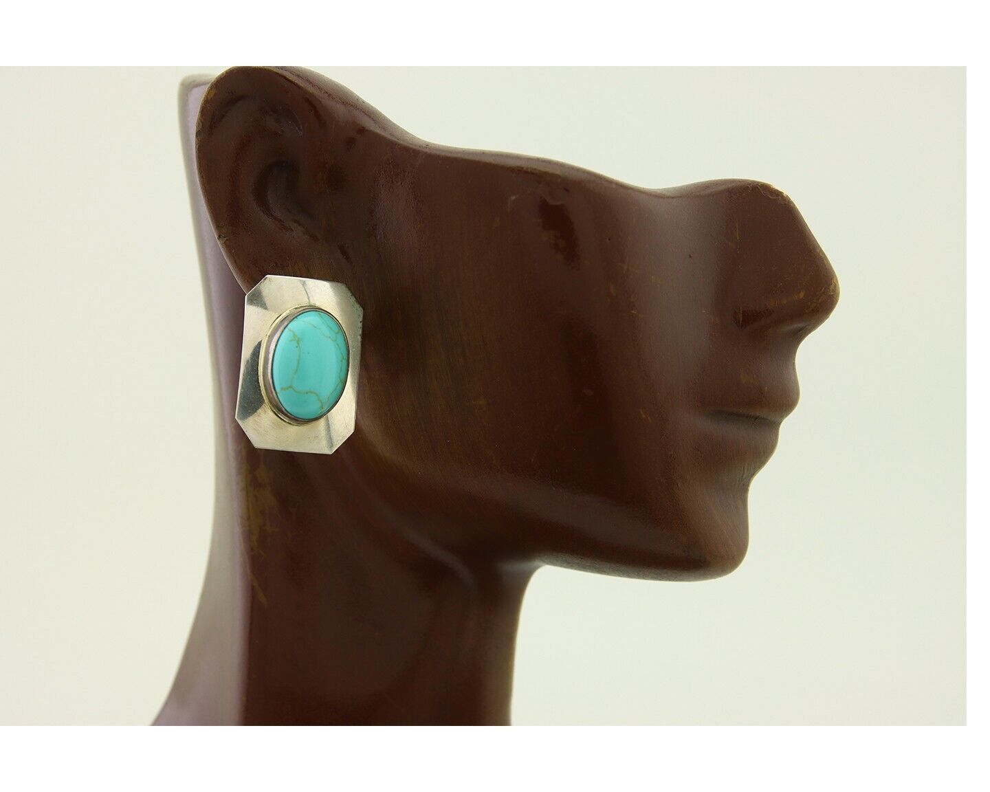 Navajo Earrings 925 Silver Turquoise Native American Artist C.80's