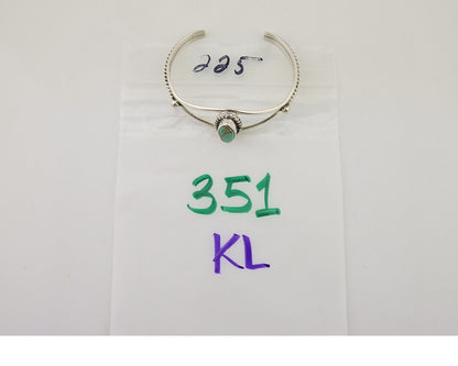 Navajo Bracelet 925 Silver Blue Turquoise Artist Signed Gecko C.80's