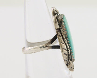 Navajo Handmade Ring 925 Silver Natural Turquoise Native Artist C.80's