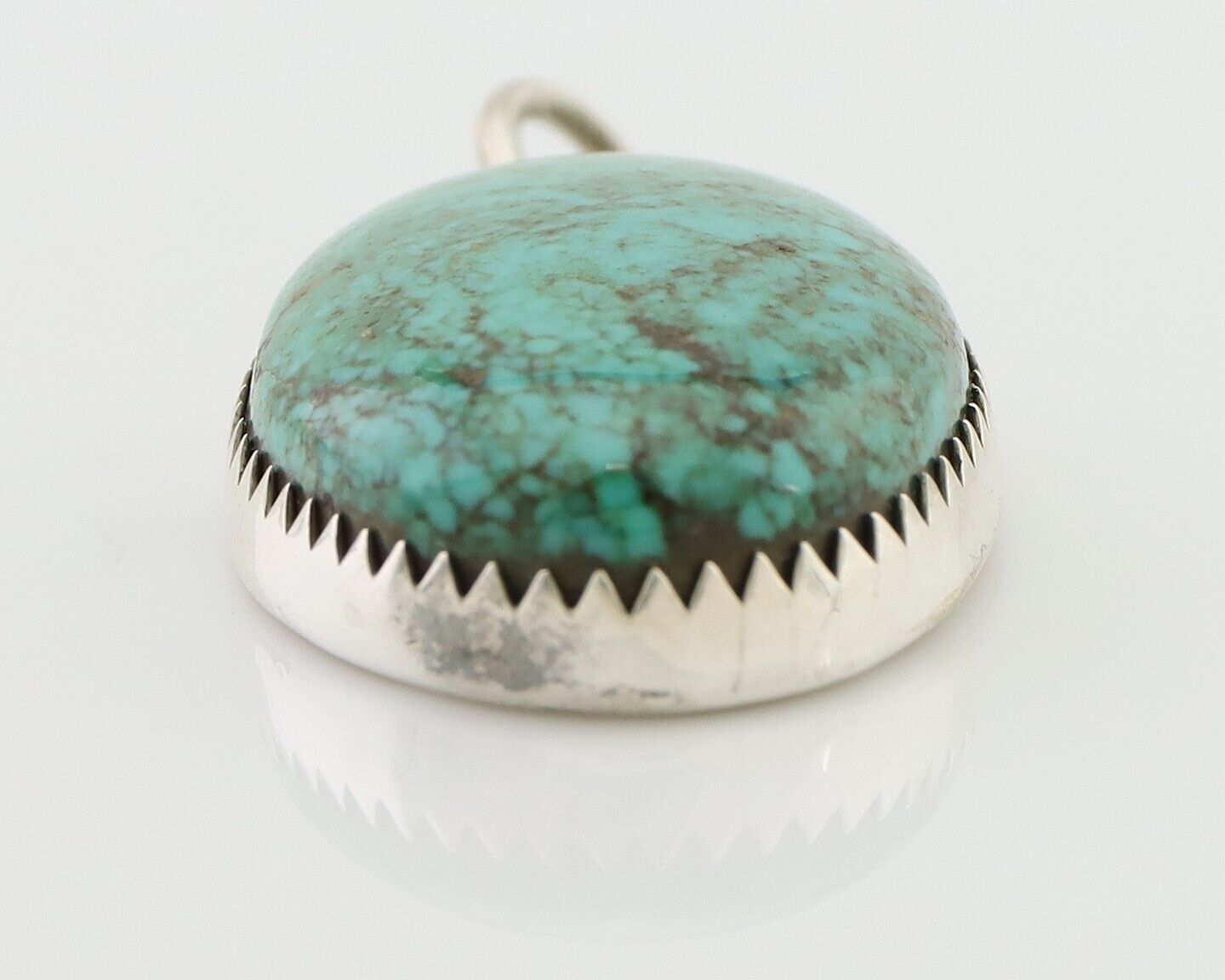 Navajo Pendant 925 Silver Natural Turquoise Native American Artist C.90's