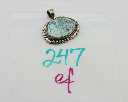 Navajo Turquoise Pendant 925 Silver Artist Signed Doug Zachary C.80's