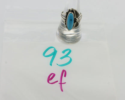 Navajo Ring 925 Silver Kingman Turquoise Artist Signed SC C.80's