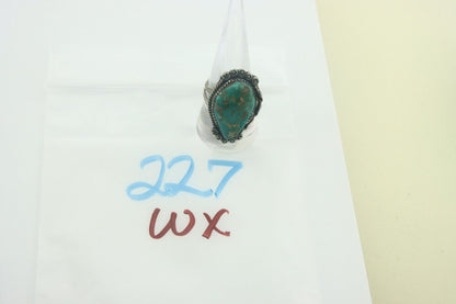 Navajo Ring 925 Sterling Turquoise Handmade Signed James Martin C.80's Size 10
