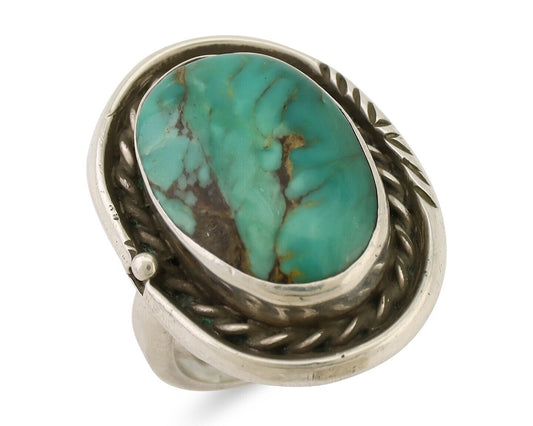 Navajo Handmade Ring 925 Silver Turquoise Native American Artist C.80's