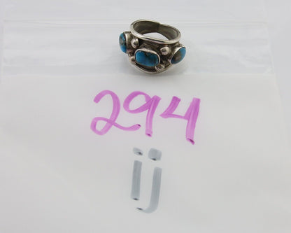 Navajo Handmade Ring 925 Silver Natural Turquoise Native Artist C.80's