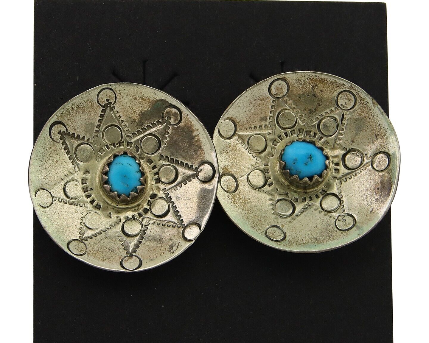 Navajo Cuff Bracelet 925 Silver Concho Turquoise Signed Helen Harrison C.80's