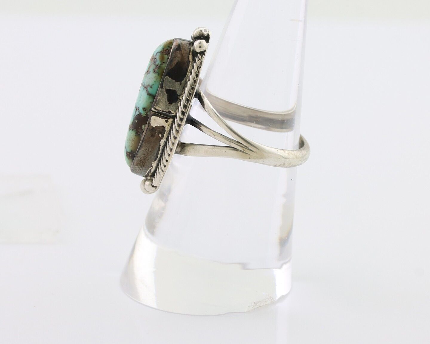 Navajo Ring 925 Silver Turquoise Signed D. Delgarito Size 7.5 C.80's