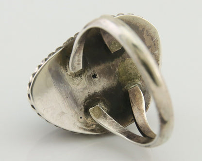 Navajo Ring 925 Silver Natural Blue Turquoise Native American Artist C.80's