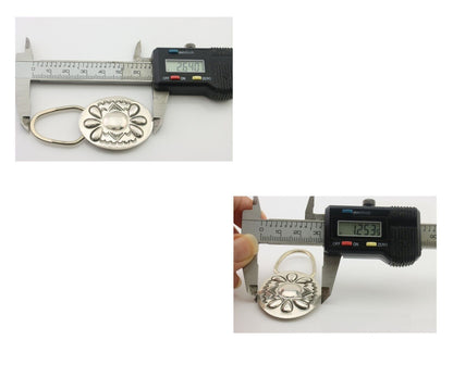 Navajo Hand Stamped Key Chain .925 Silver Handmade Native American Artist C.80's