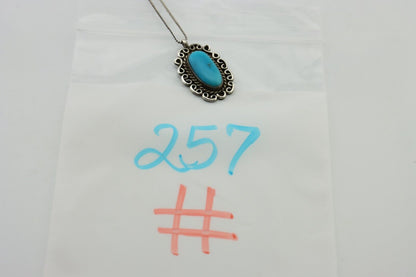 Navajo Pendant 925 Silver Natural Turquoise Signed Wayne Etsitty C.90s
