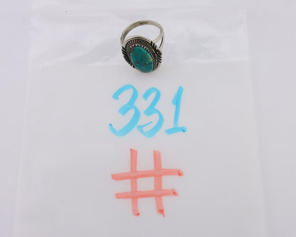 Navajo Hand Stamped Ring 925 Silver Natural Turquoise Native Artist C.80's