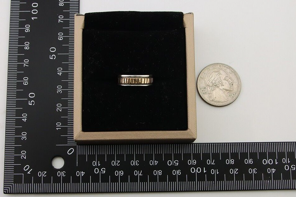 Navajo Handmade Ring 925 Silver & Gold Artist Signed E C.80's