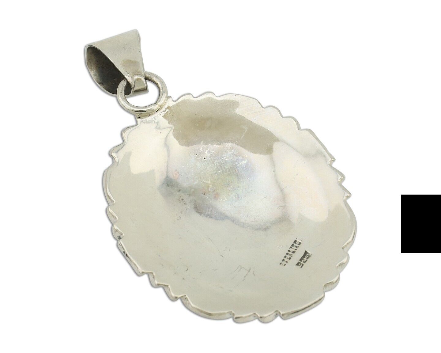 Navajo Pendant 925 Silver Blue Turquoise Native American Artist C.80's