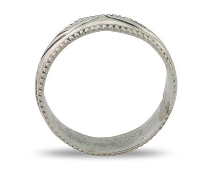 Navajo Hand Stamped Band 925 Silver 6.0 mm Native Artist Size 6.0 C.80's