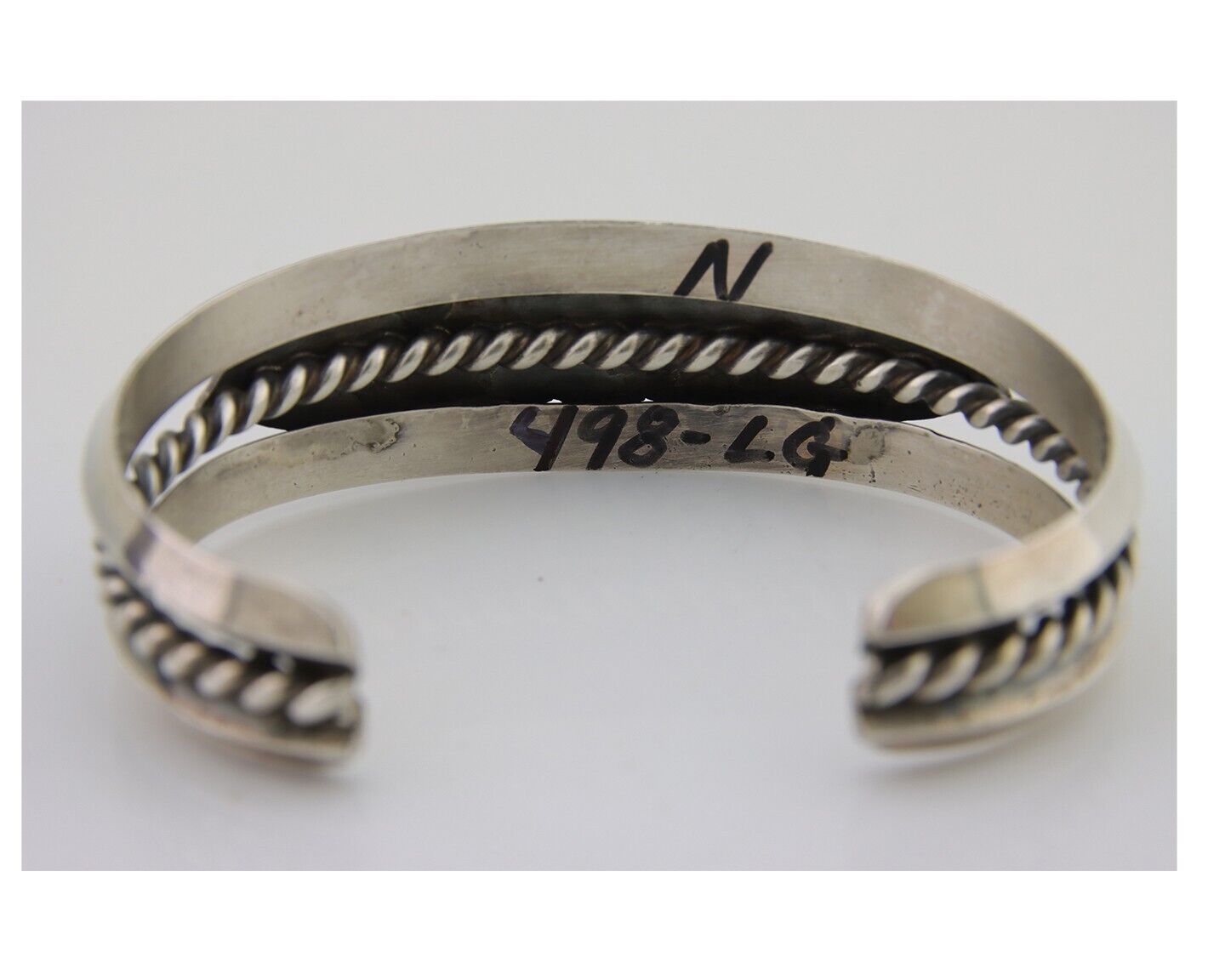 Navajo 925 Silver Handmade Bracelet Green Turquoise Native C.80's