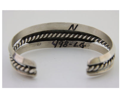 Navajo 925 Silver Handmade Bracelet Green Turquoise Native C.80's