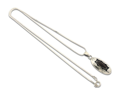 Navajo Sterling Silver Necklace Authentic Tiger Eye Sapphire Vintage Handmade