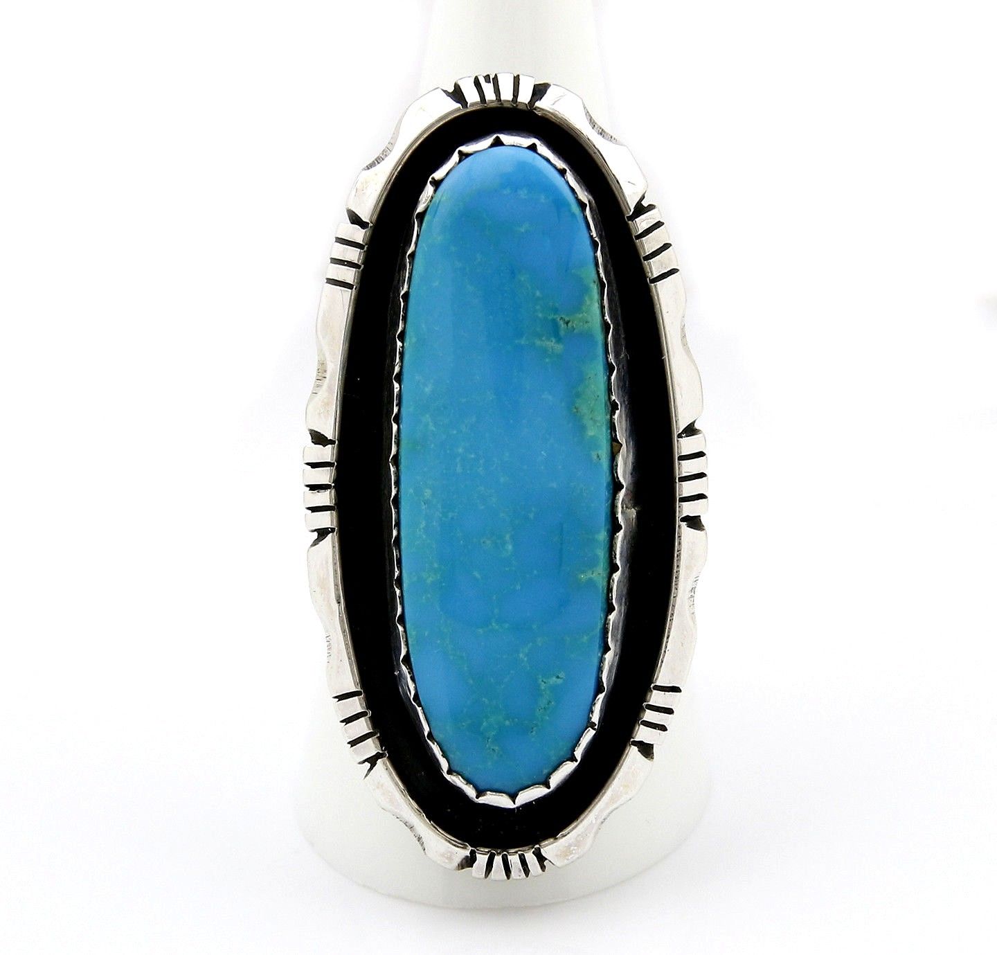 Large Navajo Museum Quality Handmade .925 Solid Silver Natural Turquoise Ring