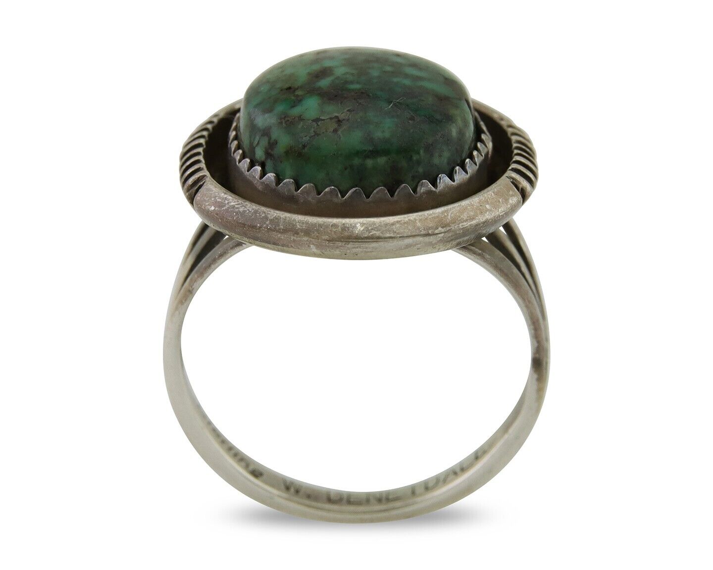 Navajo Ring 925 Silver Turquoise Artist Siged William Denetdale C.80's