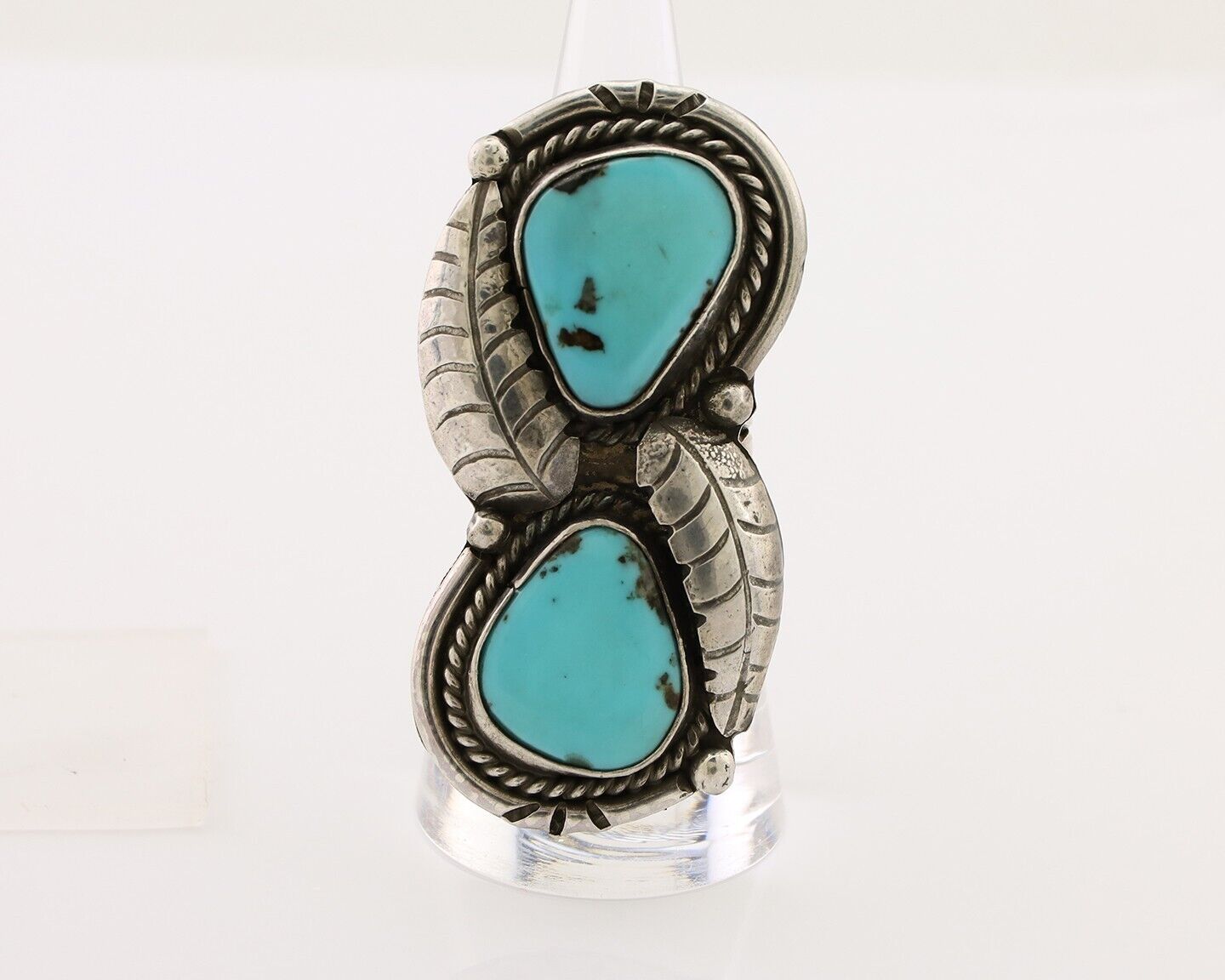 Navajo Handmade Ring 925 Silver Natural Tuquoise Native American Artist C.80's