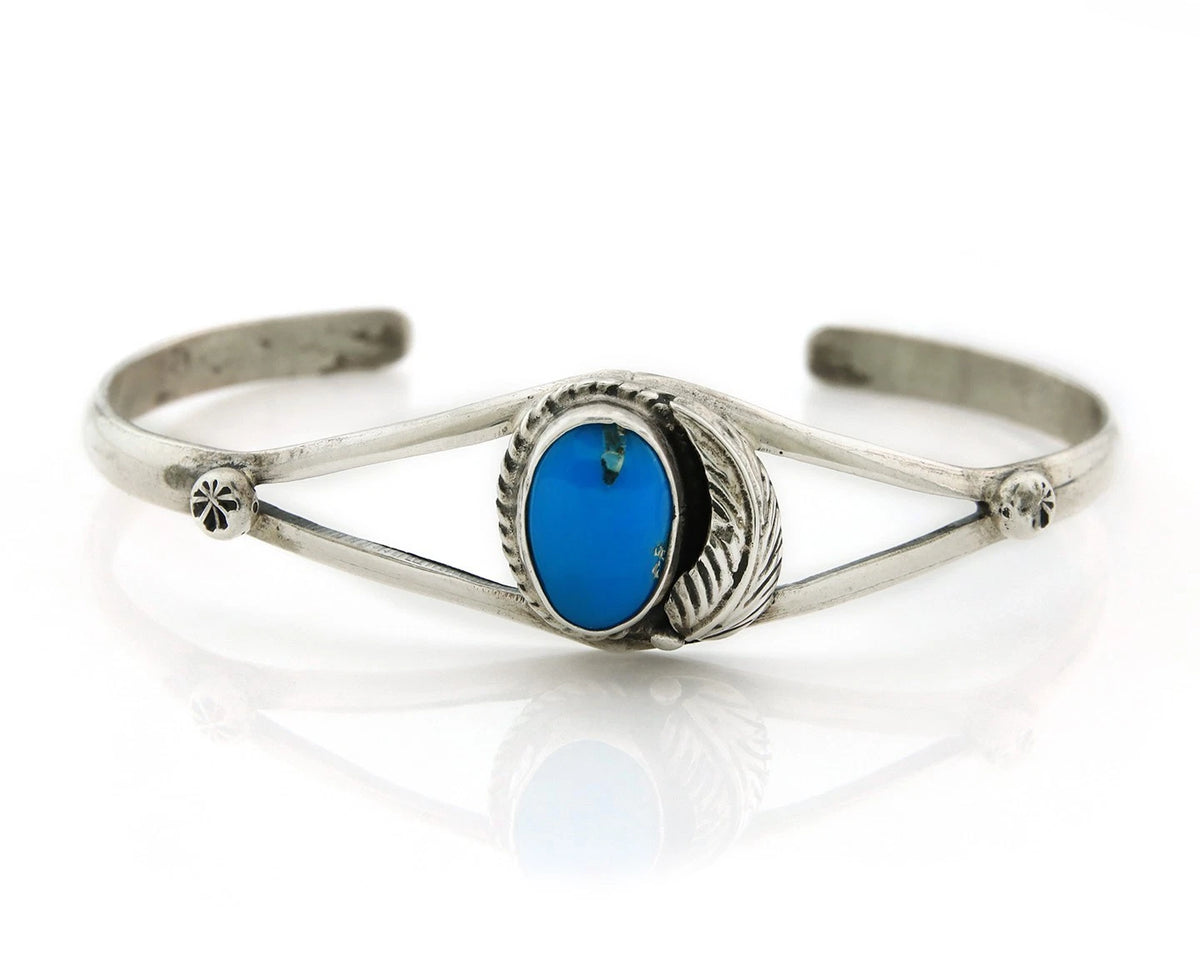 Navajo Cuff Bracelet 925 Sterling Silver Turquoise Vintage Handmade