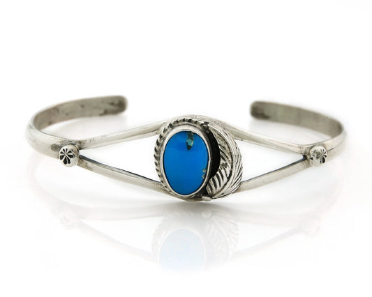 Navajo Cuff Bracelet 925 Sterling Silver Turquoise Vintage Handmade