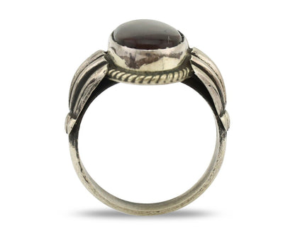 Navajo Handmade Ring 925 Silver Natural High Grade Fire Opal Native Artist C.80s