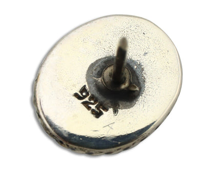 Navajo Tie Tack 925 Silver Natural Mined Turquoise Native American Artist C.80's