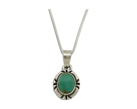 Navajo Necklace 925 Silver Arizona Turquoise Handmade Signed Gecko C.90's